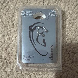 Claire's Silver Titanium Hoop Earring for cartilage.